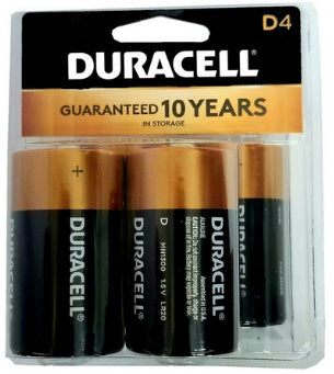 Duracell Batteries D size Battery MN1300 4 pack Retail Packs. Exp. 3 - 2028