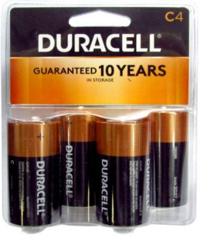 Duracell Coppertop C Size 4 Blister Pack Exp. 3-2028