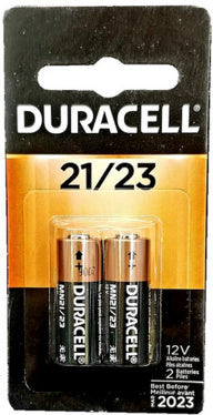 Duracell 12 Volt Alkaline Alarm Remote Battery MN21 / A23 2 Pack