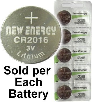 New Energy CR2016 3V Lithium Coin Cell, on Card