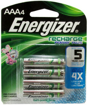 Energizer NH12 1.2V, 800 mAh, NiMH AAA Pre-Charged Rechargeable Battery, 4 Pack AAA
