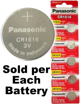 Panasonic CR1616 3V Lithium Coin Size Battery, On Tear Strip