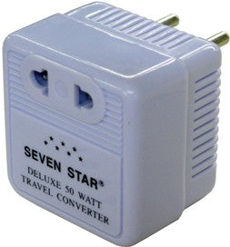 SS-212 Deluxe 50 Watt 220 to 110 Voltage Converter -- Round Pin