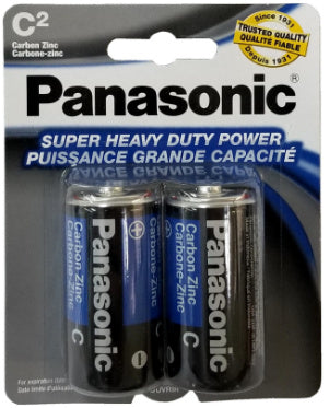 Panasonic C Size Super Heavy Duty Battery, 2 pack