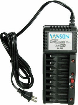 Vanson Ni-MH & Ni-Cd AA - AAA Battery Charger - Charges Up to 8 AA or AAA Batteries - Charger Only