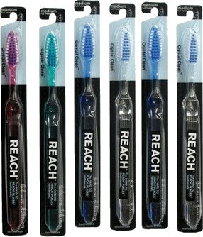Reach Medium Full Head Toothbrush (Crystal Clear) - Assorted Colors